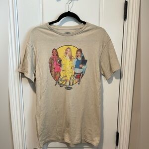 Clueless Tan Graphic T-Shirt with 'As If!' Design Size Large